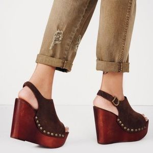 Jeffrey Campbell | Wood Studded Brown Wedges 6